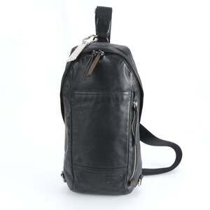 Coach 70617 Leather Body Bag, Waist Pouch, Shoulder Black, Men's